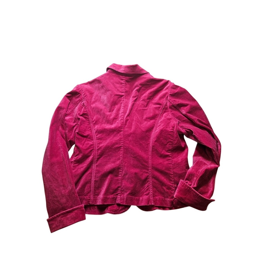 Relativity Magenta Pink Velvet Blazer Jacket Womens XL Single Button Stretch - Picture 3 of 3